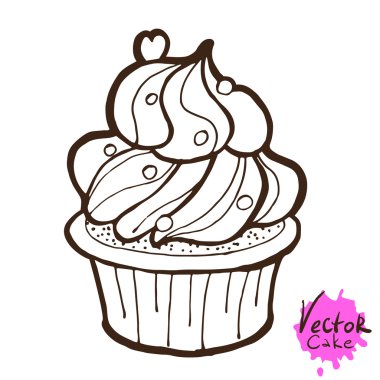 çizilen bir cupcake el