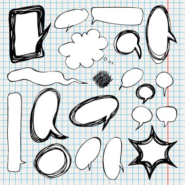 Collection of comic style speech bubbles.