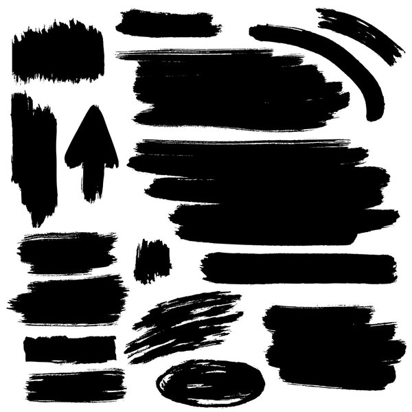 Коллекция черных векторных мазков
