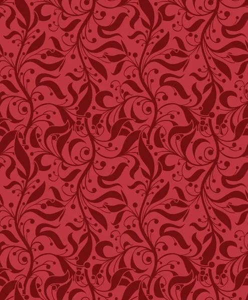 Crimson floral seamless pattern — Stock Vector