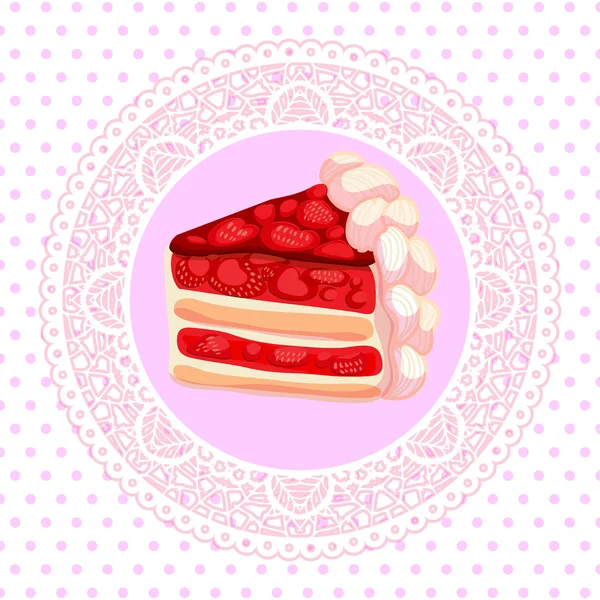 Gâteau vecteur aux fraises — Image vectorielle
