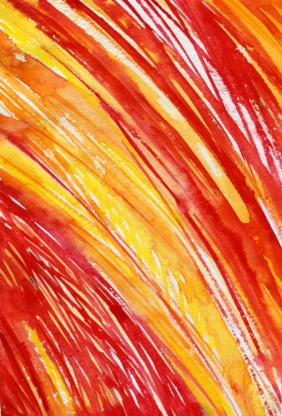 Red and Yellow Brush Strokes Watercolor Background — Stock Photo, Image