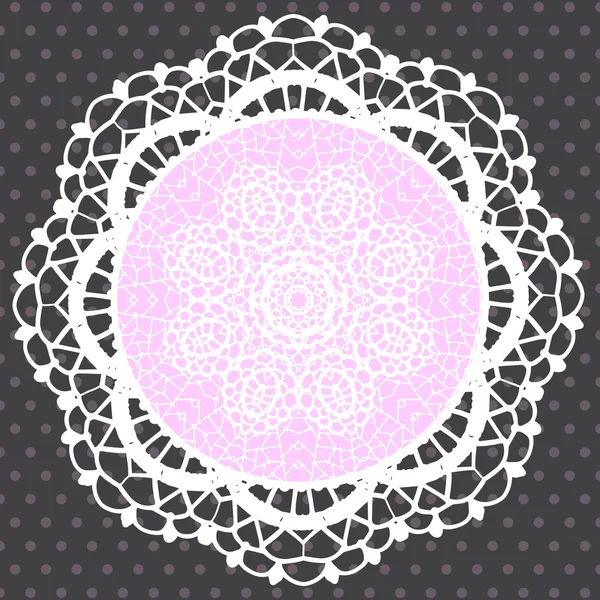 Arrière-plan avec motif de dentelle ronde ornementale — Image vectorielle