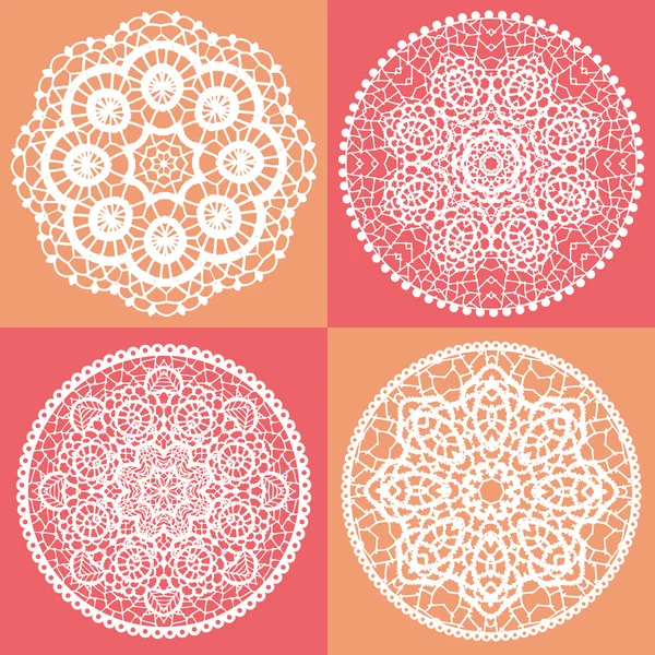 Elegant Lace Doily Backgrounds — Stock Vector