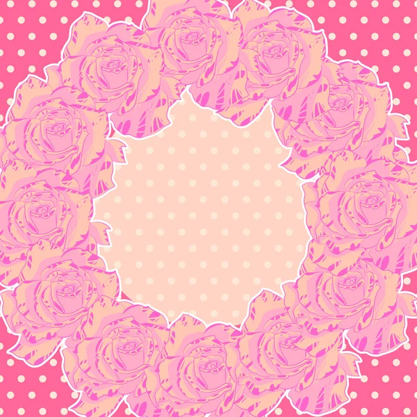 Achtergrond met roze rozen — Stockvector