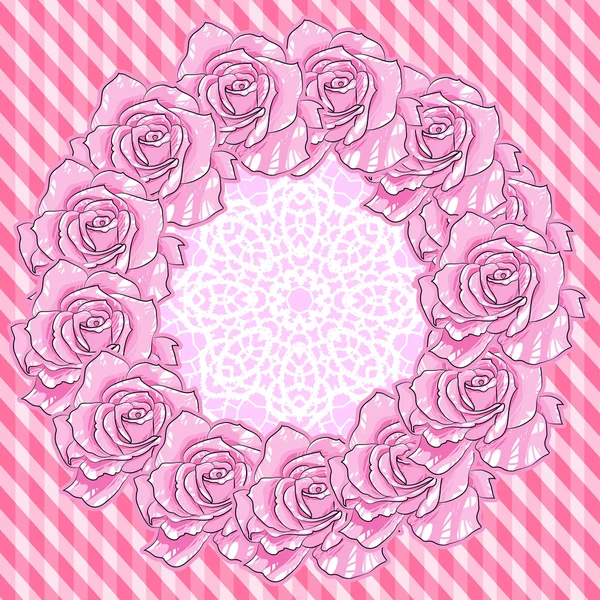 粉色玫瑰背景 — 图库矢量图片