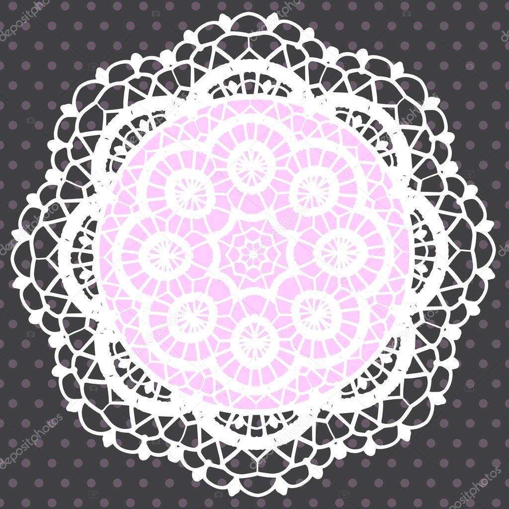 Background with Ornamental Round Lace Pattern