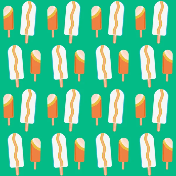 Motif frais sans couture avec crème glacée — Image vectorielle