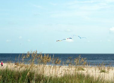 Kite Flying at Oak Island, NC clipart