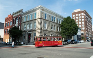 Wilmington,NC Aug. 17 2014-Trolley in Downtown Wilmington clipart