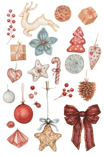 Vánoční Luk Vánoční Stromeček Hračky Nový Rok Dovolená Ručně Kreslený — Stock fotografie