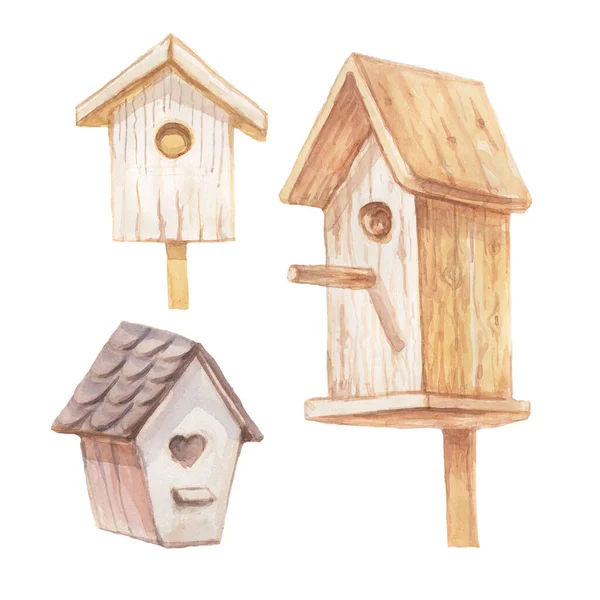 Pássaros Birdhouse Flores Natal Feriado Ano Novo Paterno Sem Costura — Fotografia de Stock