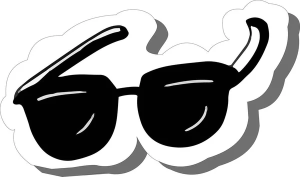 Glasögon Solglasögon Skiss Hand Ritad Grafisk Illustration Tryck Klistermärke — Stock vektor