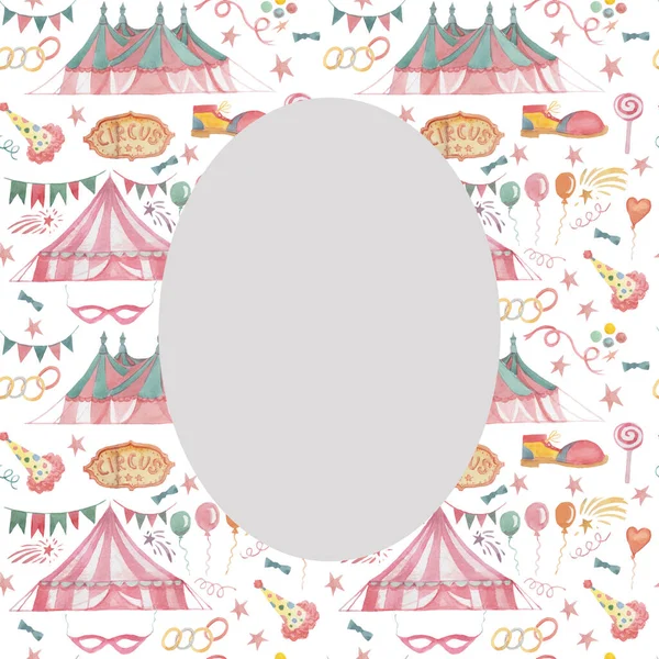 Circus Marquee Arena Watercolor Illustration Draw Patern Seamless Patern Seamless — 스톡 사진