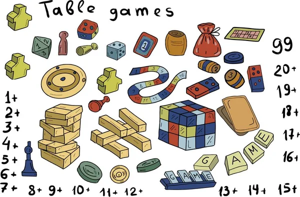 masa oyunları çipleri küp kartlar domino kartları karalama el çizimi grafiksel çizimler