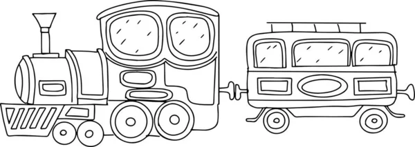 Transporte Aire Caliente Globo Dirigible Coche Tren Viajes Vacaciones Doodle — Vector de stock