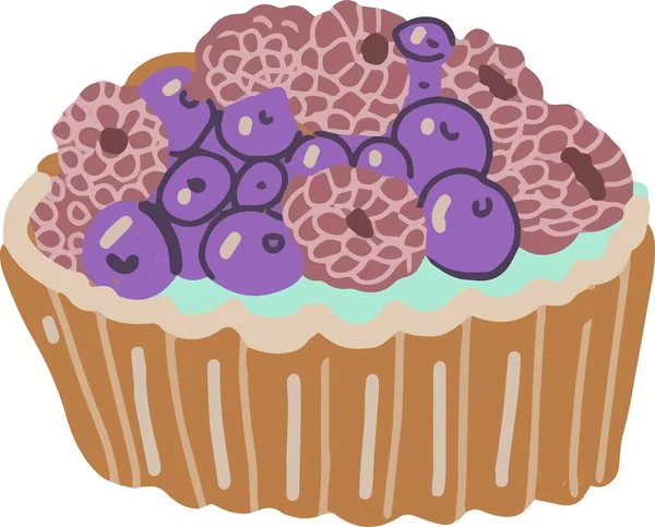 Γλυκά Cupcake Cake Graphic Lllustration Χέρι Σχέδιο Χρωματισμός Βιβλίο Για — Διανυσματικό Αρχείο