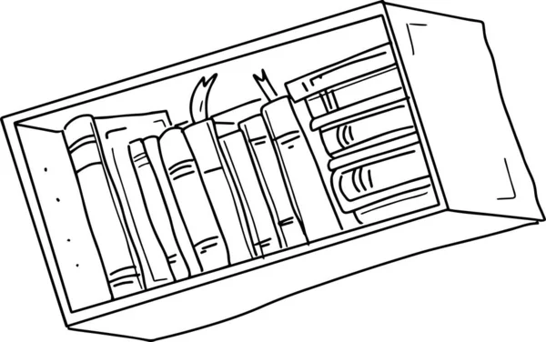 Livros Leitura Mão Desenhada Set Gráficos Preto Branco Doodle Esboço — Vetor de Stock