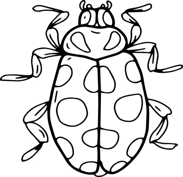 大型甲壳类昆虫 单独摆放在一本白色背景彩色书上 供孩子们手绘涂鸦 — 图库矢量图片