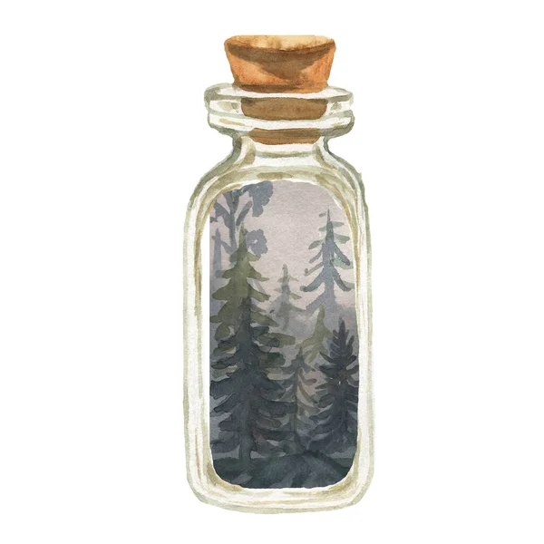 Keys Lock Glass Jars Retro Items Gas Lantern Scenery Forest — Stock Photo, Image