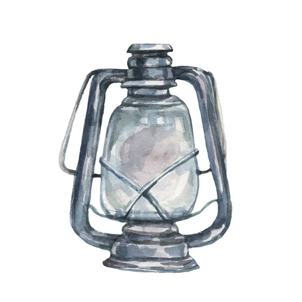 Keys Lock Glass Jars Retro Items Gas Lantern Scenery Forest — Foto Stock