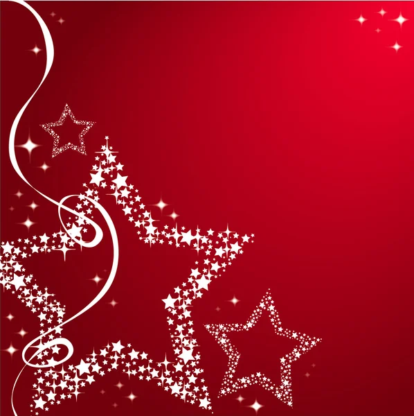 Christmas stars red background — Stock Vector