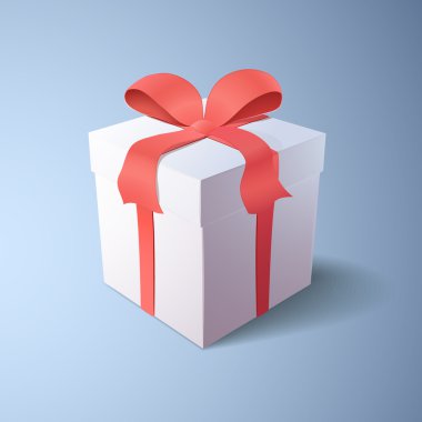 Kırmızı kurdeleli hediye kutusu