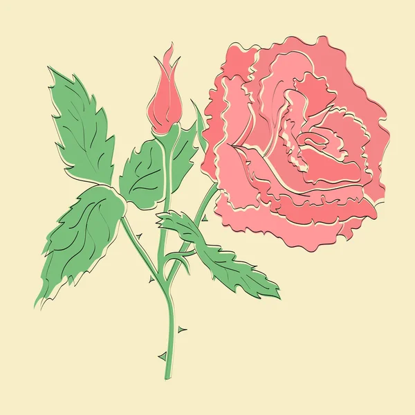 Vector red rose — Stock Vector