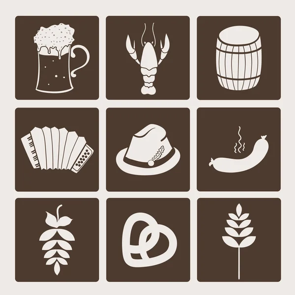 Oktoberfest pictogrammen — Stockvector