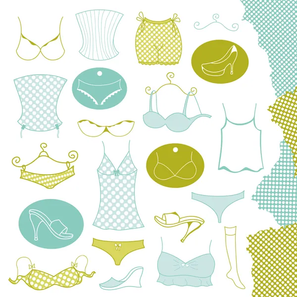 Conjunto de ropa mujer — Vector de stock