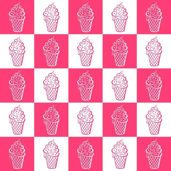 Ijs, witte en roze patroon — Stockvector