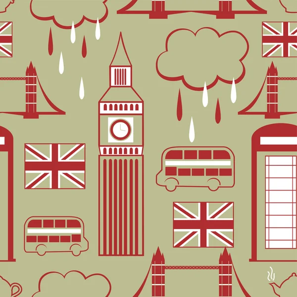 Londres patrón sin costuras — Vector de stock