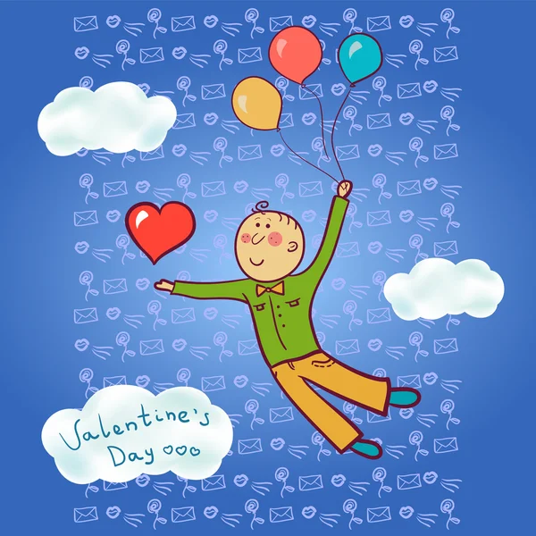 Een mens in liefde, valentine's day — Stockvector