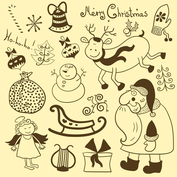 Noël, Nouvel An, set vectoriel — Image vectorielle