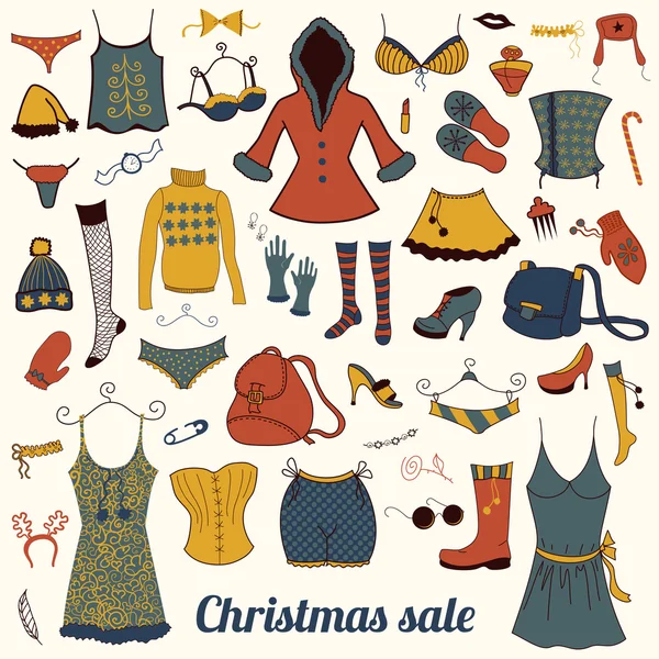 Set di vestiti di Natale — Vettoriale Stock