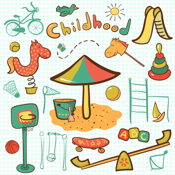 Cartoon children playground icon — Stock Vector