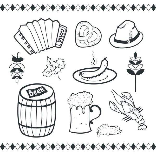 Conjunto de iconos del Oktoberfest — Archivo Imágenes Vectoriales