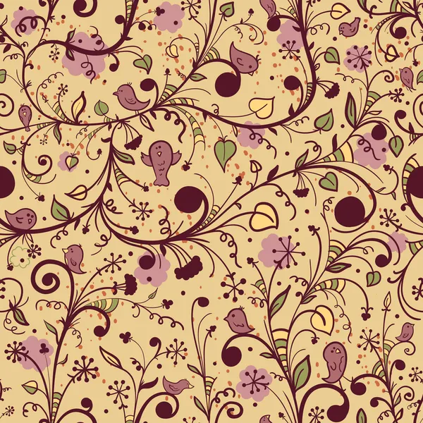 Floral vintage seamless pattern — Stock Vector