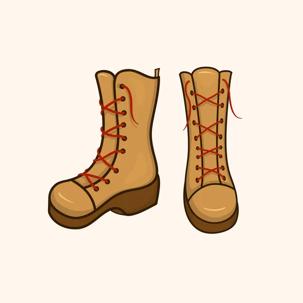 High autumn shoes with laces — Stock Vector