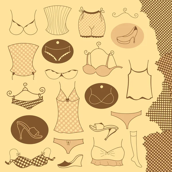 Conjunto de ropa mujer — Archivo Imágenes Vectoriales