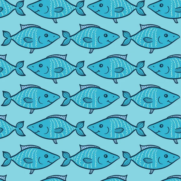 Padrão sem costura de peixe azul —  Vetores de Stock