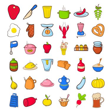 Food icons set clipart