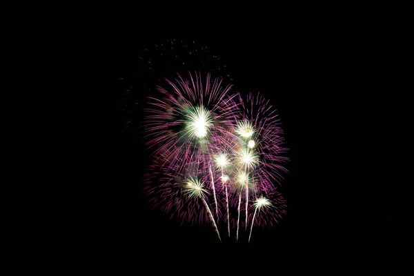 Molti Fuochi Artificio Colorati Lampeggianti Caso Sorprendente Con Sfondo Nero — Foto Stock