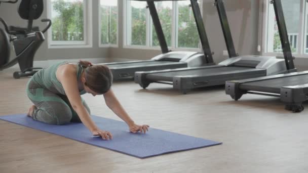 Jeune Femme Asiatique Faisant Yoga Avec Des Muscles Extensibles Dans — Video