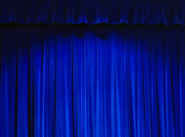 Blå theater gardin — Stockfoto