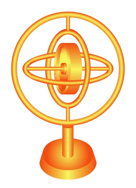 Golden gyroscope — Stock Vector