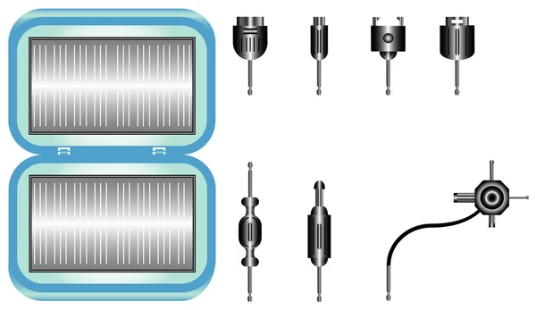 Bateria solar . —  Vetores de Stock