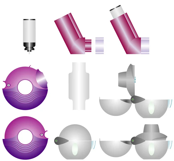 Inhaladores de asma — Vector de stock