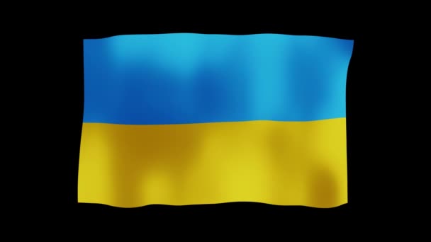 National Flag Ukraine Black Background Cutting Animation Ukrainian Flag Video — Stock Video