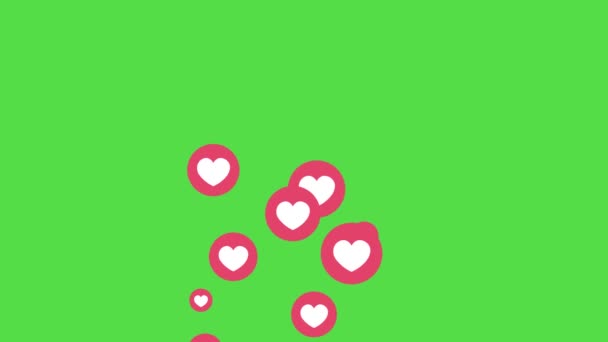 Social Media Cuore Rosa Pulsante Come Emoji Che Muove Verso — Video Stock